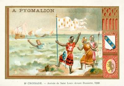 Arrivée de Louis IX de France devant Damiette, 8e croisade, 1249 - French School